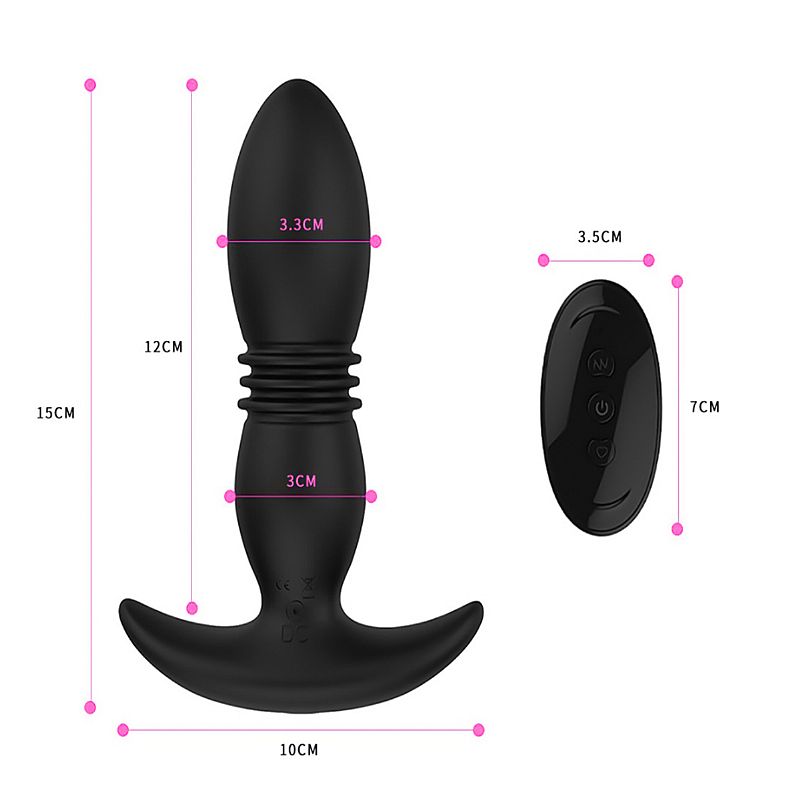 Plug Anal com Vibrador e Vai e Vem Controle Remoto - Imagem 4