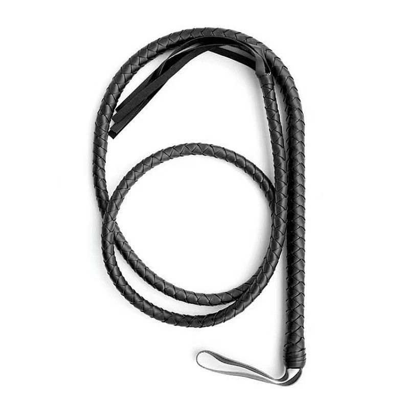 Chicote de luxo BDSM em PU 150 cm para casais - KMV Sex Shop