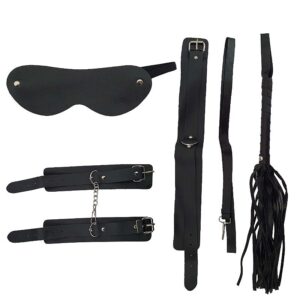 Kit Bondage Completo com Punhos, Venda e Coleira