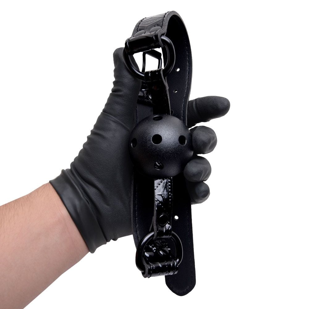 Mordaça de Couro Bondage com Bola Sexy Import - Imagem 3